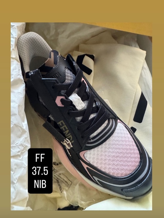 Fendi Shoes - Fendi Pink, Black and White Mesh Low-Top Sneaker